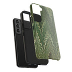 Deep Green Marble Italian Tough Phone Case — Durable Marbled Phone Case