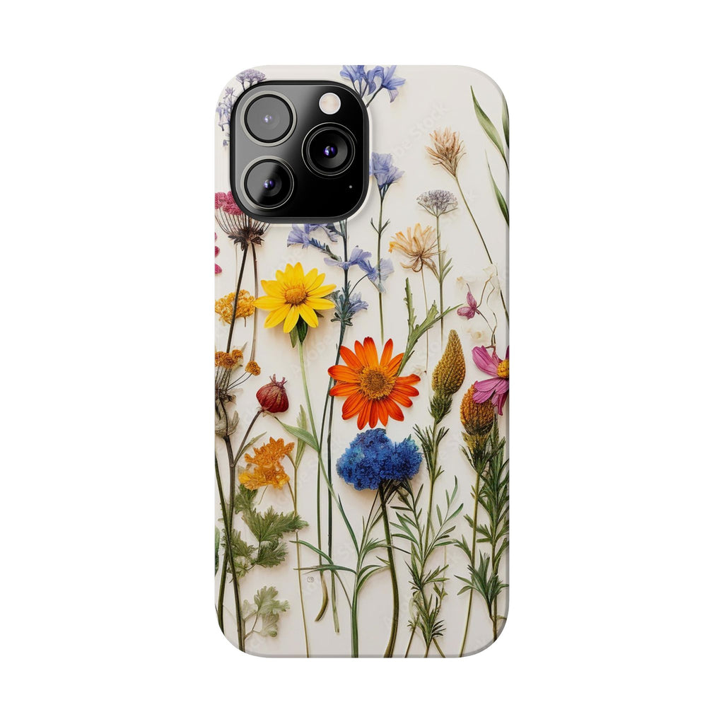 Floral Phone Cases, Slim Protective Cover, Pressed Flowers Design, iPhone 17 Case, Botanical Phone Accessories, Floral Theme Phone Case