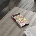 Yellow and Pink Swirl Marbled Italian Phone Case - Dual Layer - Matte or Glossy
