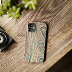 Italian Vintage Marbled Paper Design on iPhone Cases, Artistic Protection for Your Device in Elegant Beige, Blue, Burgundy