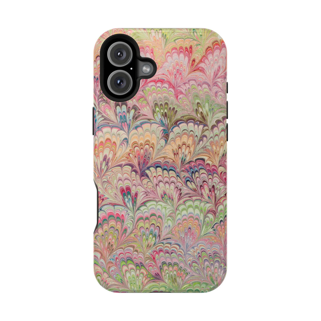 Marbled Pastel Pink and Green Impact-Resistant Phone Case for Apple + Samsung