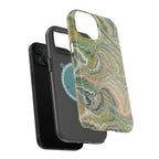 Green Pastel Italian Marble Design Magnetic MAG SAFE High Impact iPhone Cases