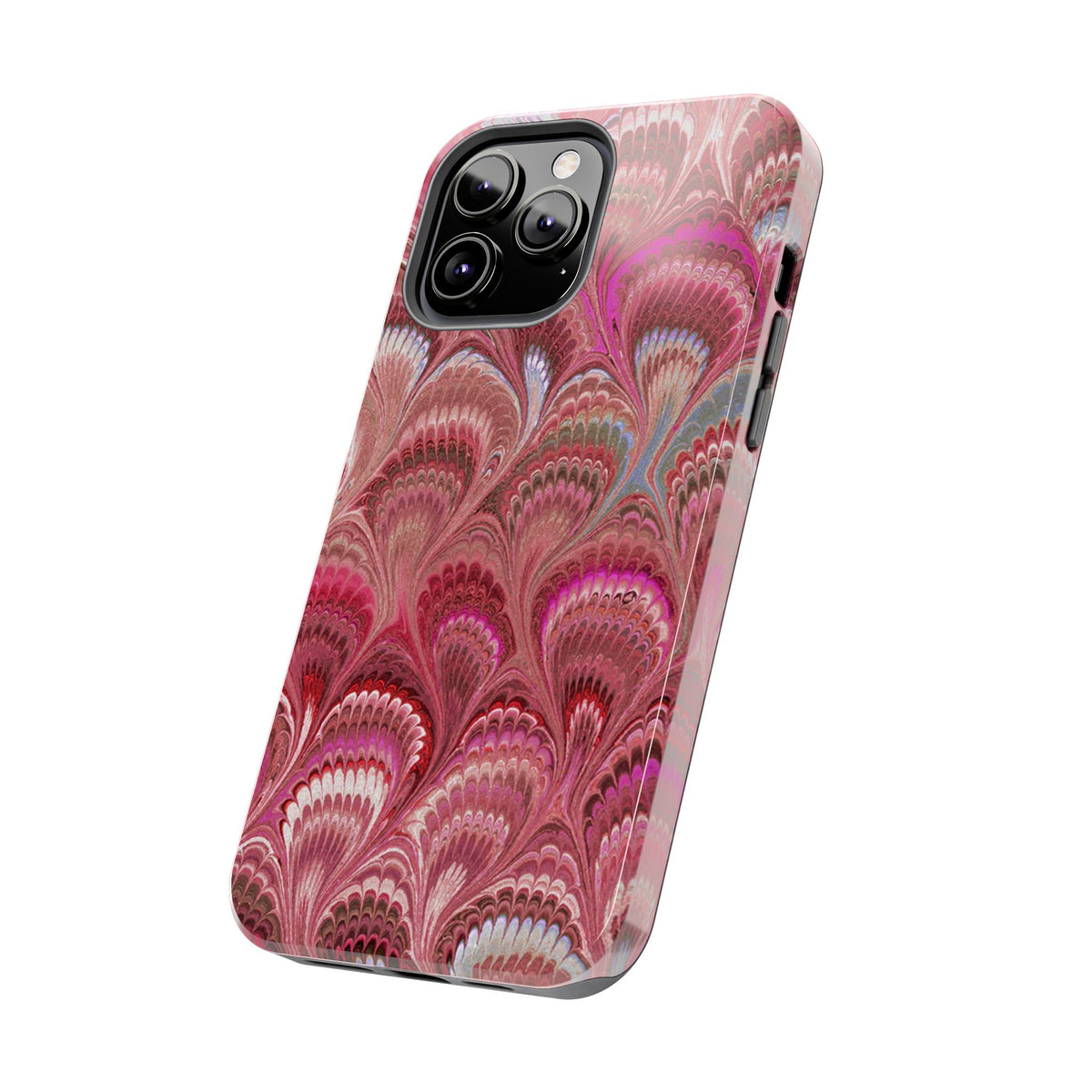Pretty in Pink - Peacock Marble Italian Tough Phone Case — Durable Marbled Phone Case