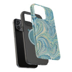 Aqua + Green Marble Phone Case - Impact-Resistant MAG SAFE - Dual Cover Design