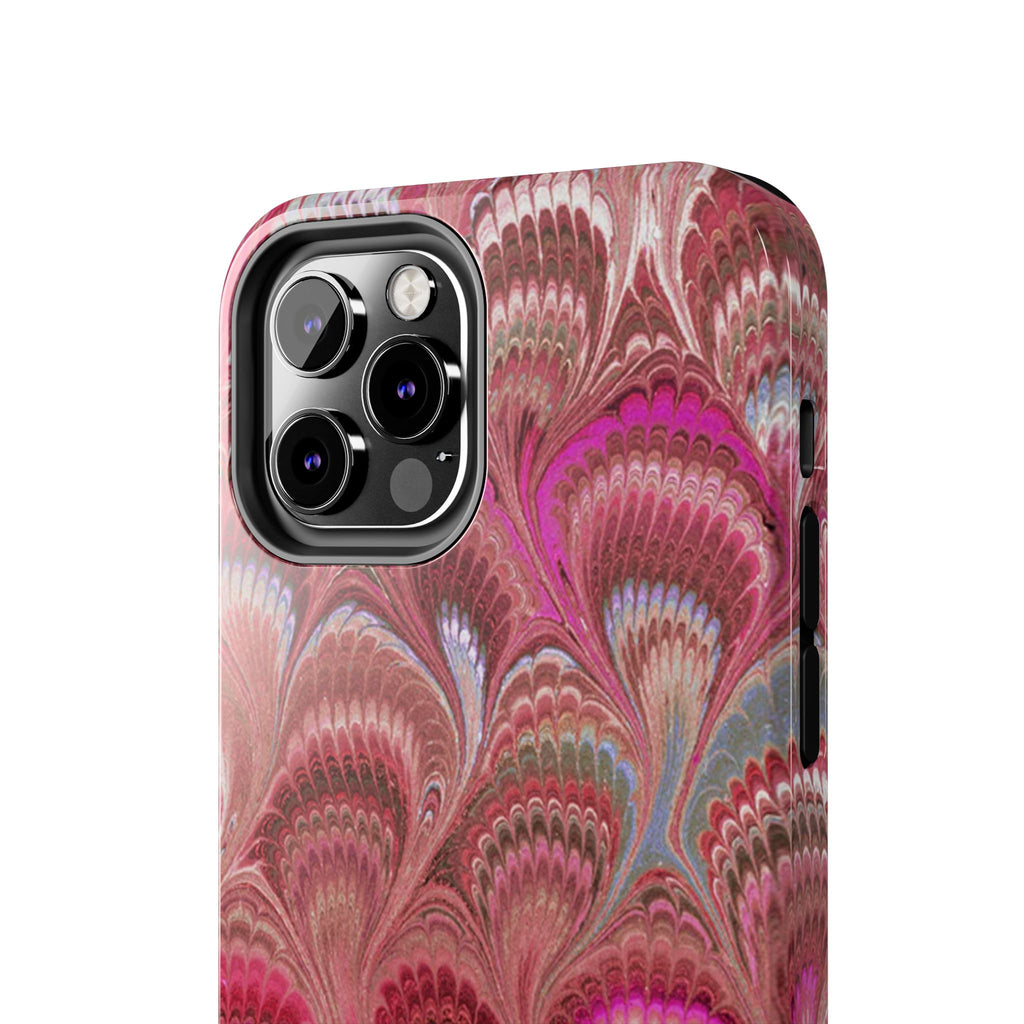 Pretty in Pink - Peacock Marble Italian Tough Phone Case — Durable Marbled Phone Case