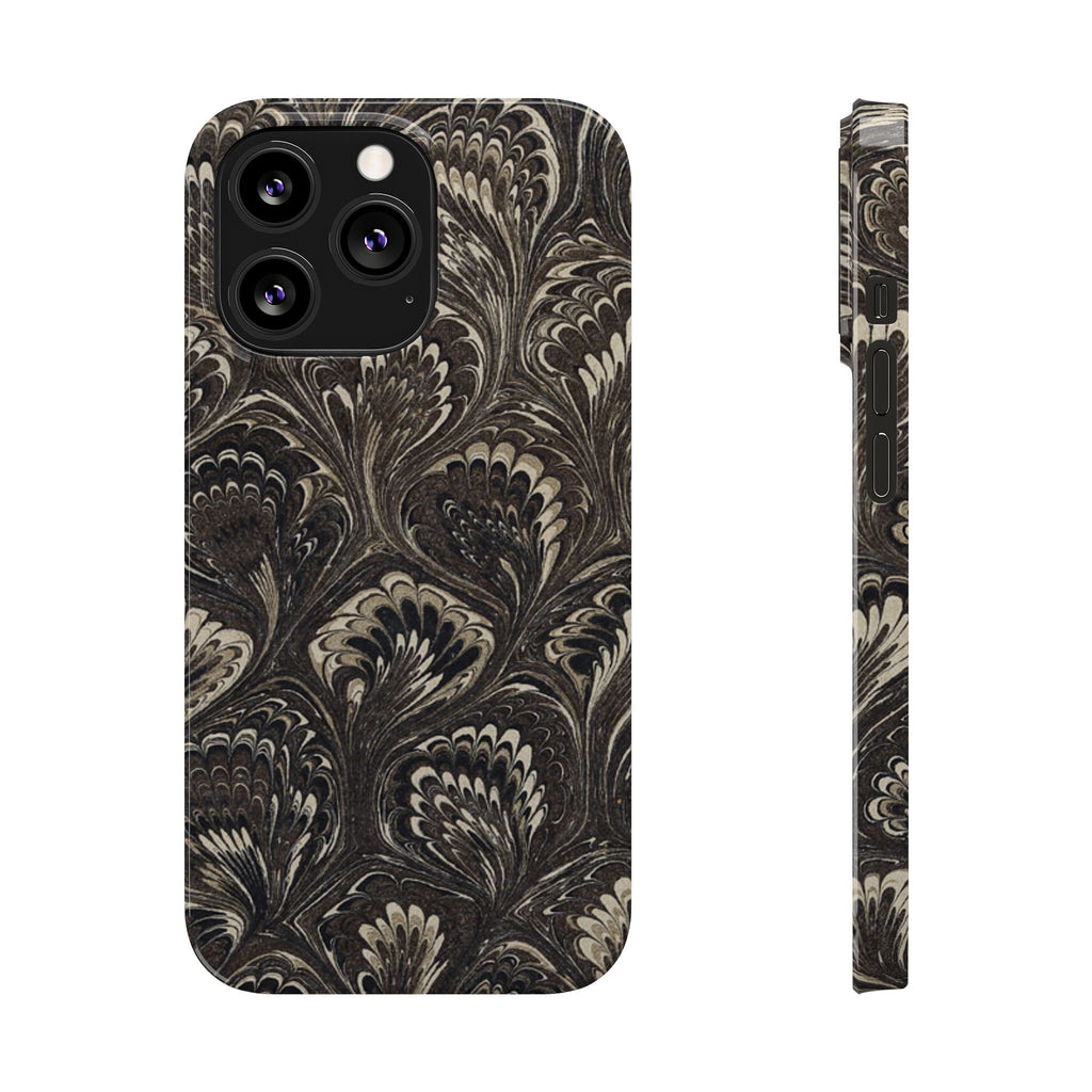 Black Italian Marble Design Slim iPhone 17 + all models Phone Cases