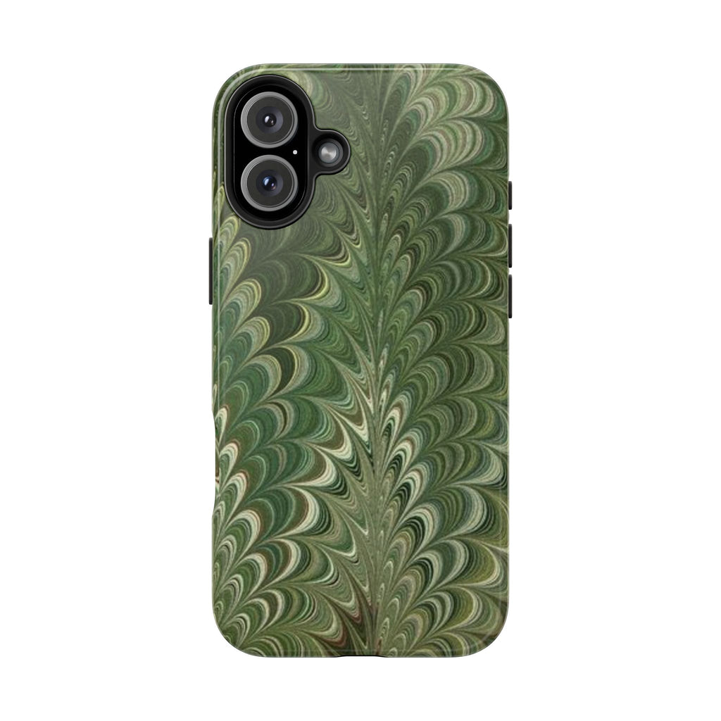 Deep Green Marble Italian Tough Phone Case — Durable Marbled Phone Case