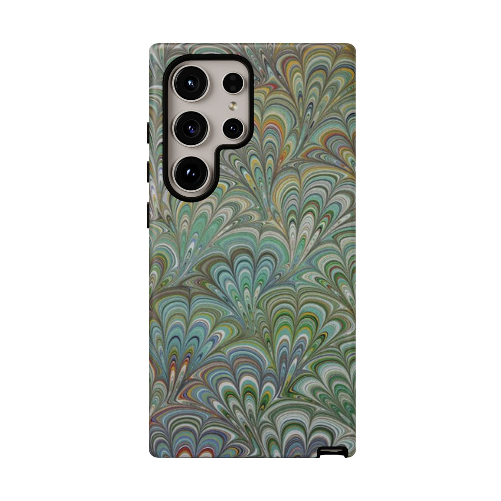 Green Peacock Marbled Phone Case — "Tough Cases" Ultra-Tough Protective Cover