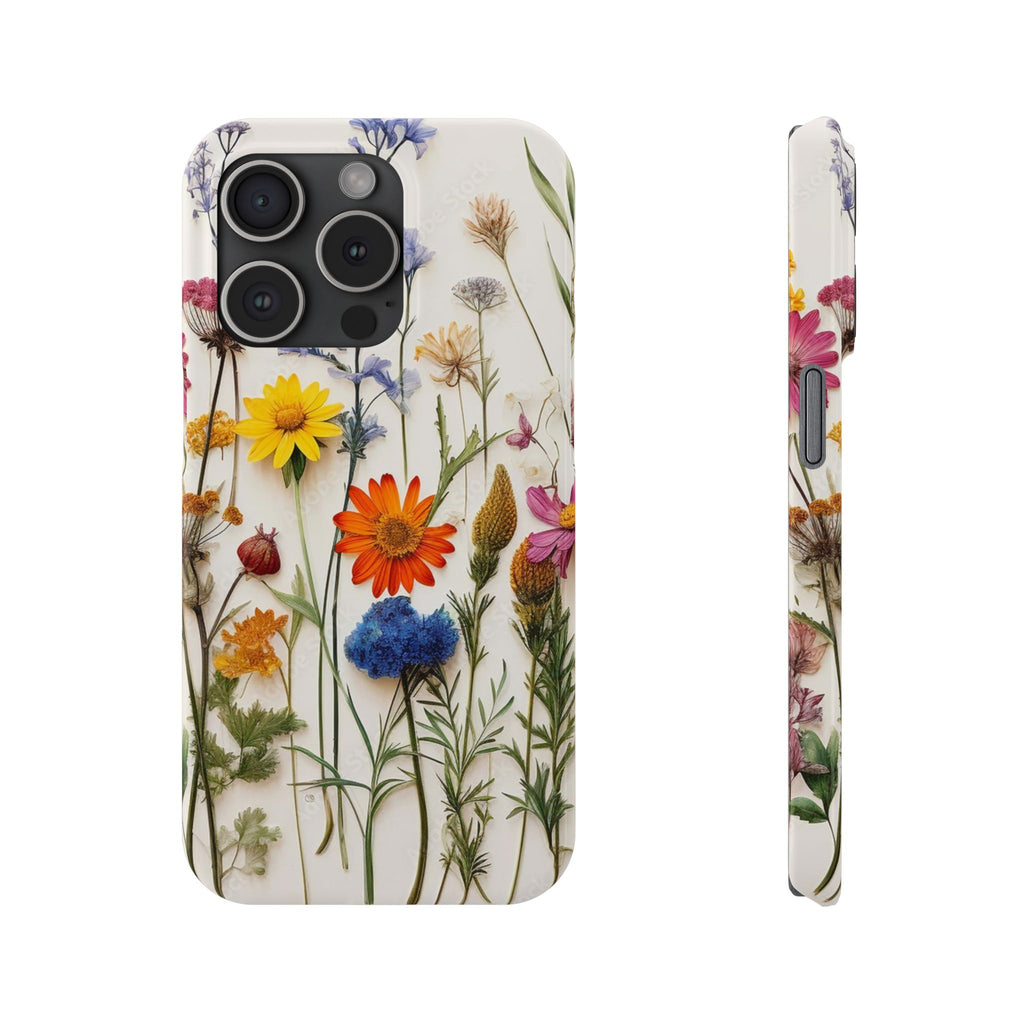 Floral Phone Cases, Slim Protective Cover, Pressed Flowers Design, iPhone 17 Case, Botanical Phone Accessories, Floral Theme Phone Case