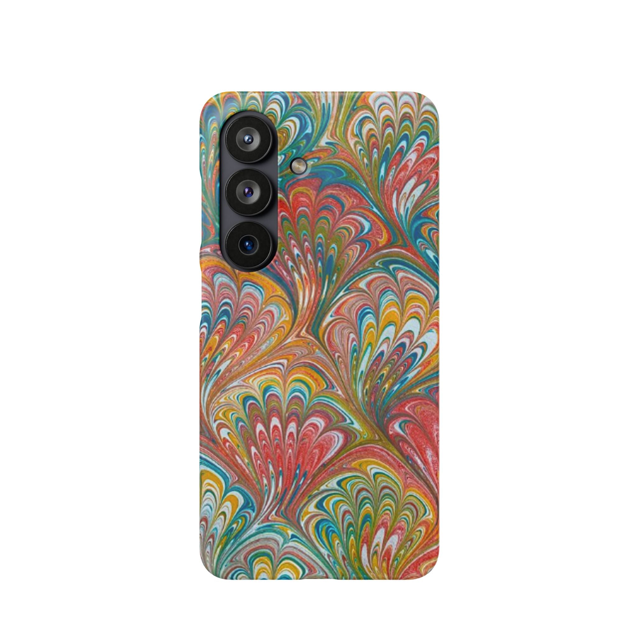 Red, Blue, Green Marbled Swirl Phone Case - Single Layer Slim Case