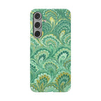 Marbled Feather Green Swirl - Single Layer Slim Phone Case