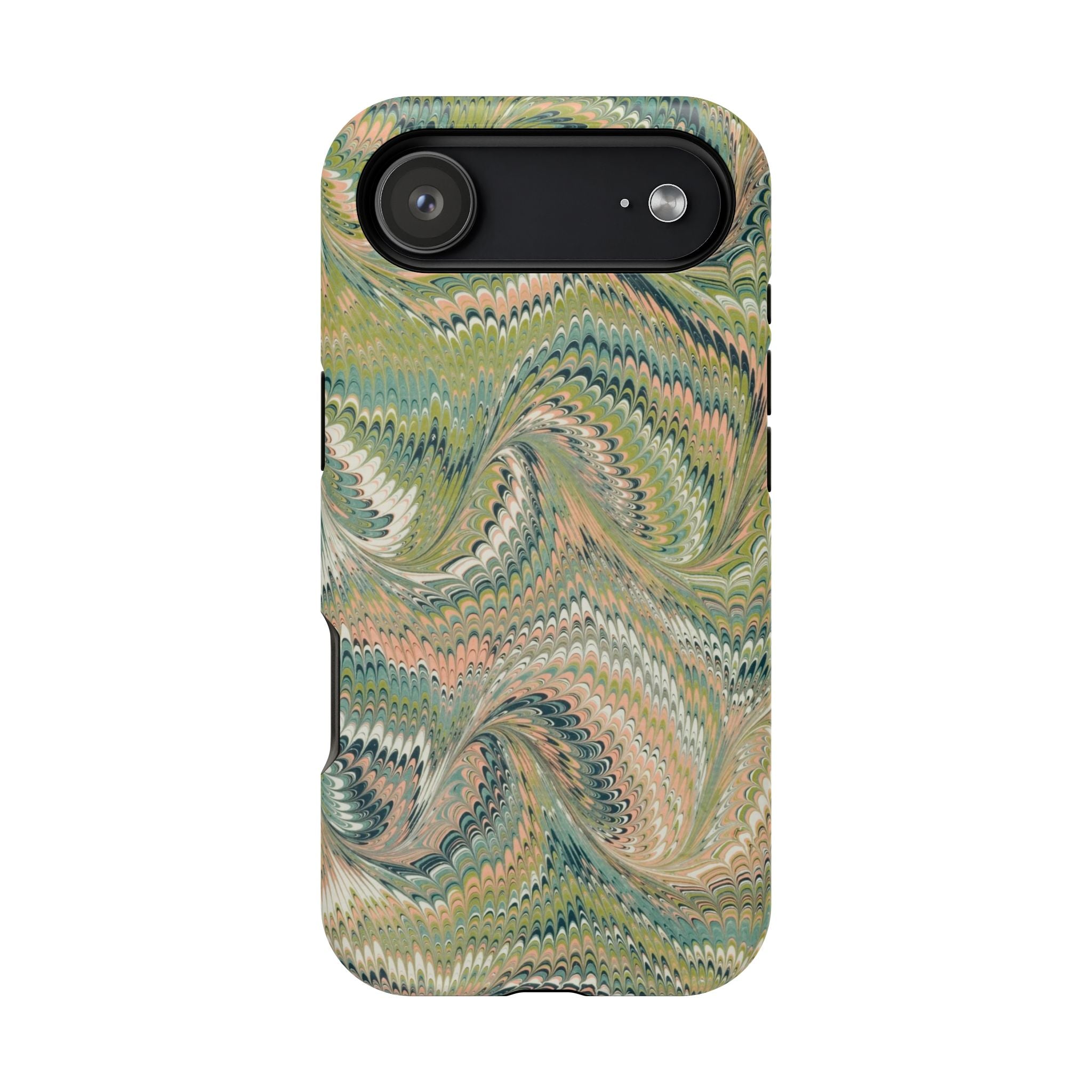 Green Pastel Italian Marble Design Magnetic MAG SAFE High Impact iPhone Cases