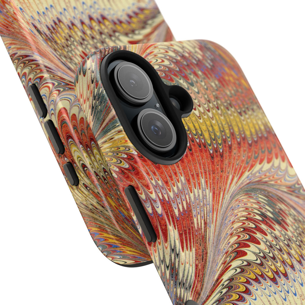 Marbled Swirl Tough Phone Case - Red Rust Orange Fall Colors, Heavy Duty Case. Alternative: Protective Phone Cover, Durable Smartphone Case,