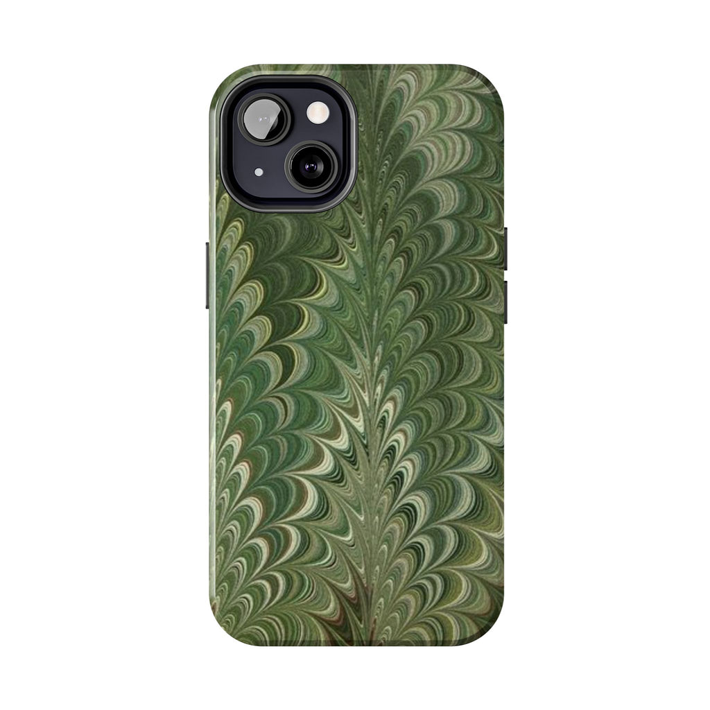 Deep Green Marble Italian Tough Phone Case — Durable Marbled Phone Case