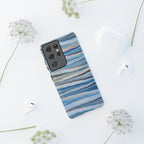Blue Marbled Phone Cases iPhone 16 + Samsung + Apple + Google - all models, Vintage Marbled Design - Tough Cases