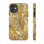 Golden Yellow Marbled Italian Phone Case - Dual Layer - Matte or Glossy