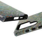 Green Marbled Peacock Durable Phone Case - Matte or Glossy