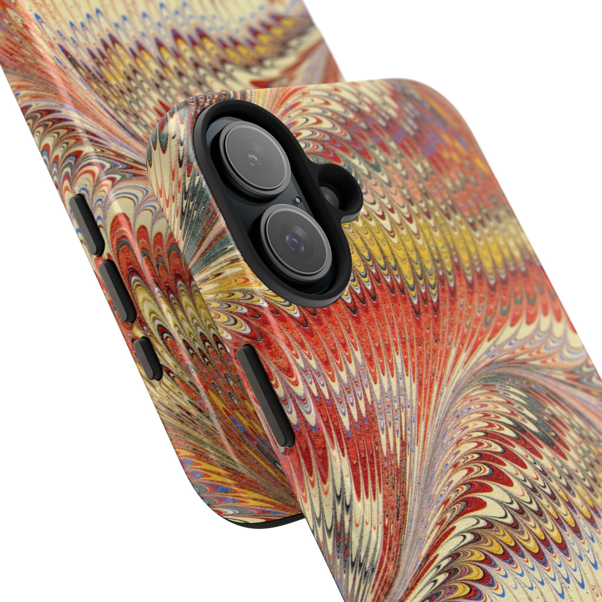 Marbled Swirl Tough Phone Case - Red Rust Orange Fall Colors, Heavy Duty Case. Alternative: Protective Phone Cover, Durable Smartphone Case,
