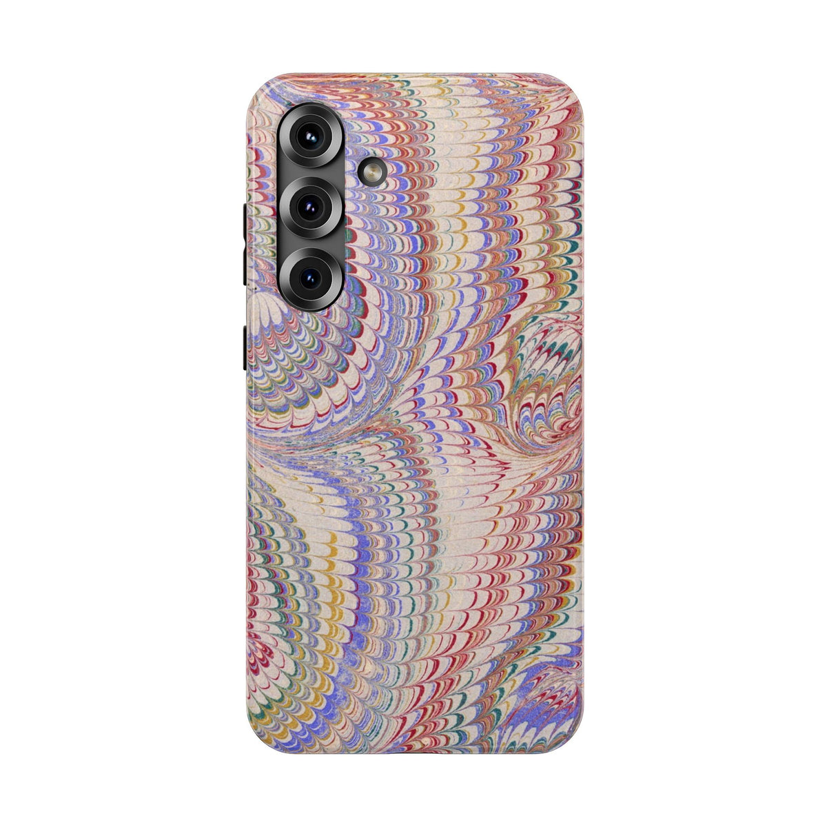 Pink and Lavender Pastel Italian Vintage Feathered Design Dual Layer Durable Phone Case