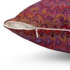 ITALIAN MARBLE Red and Gold Square Pillow includes Pillow, Hidden Zipper