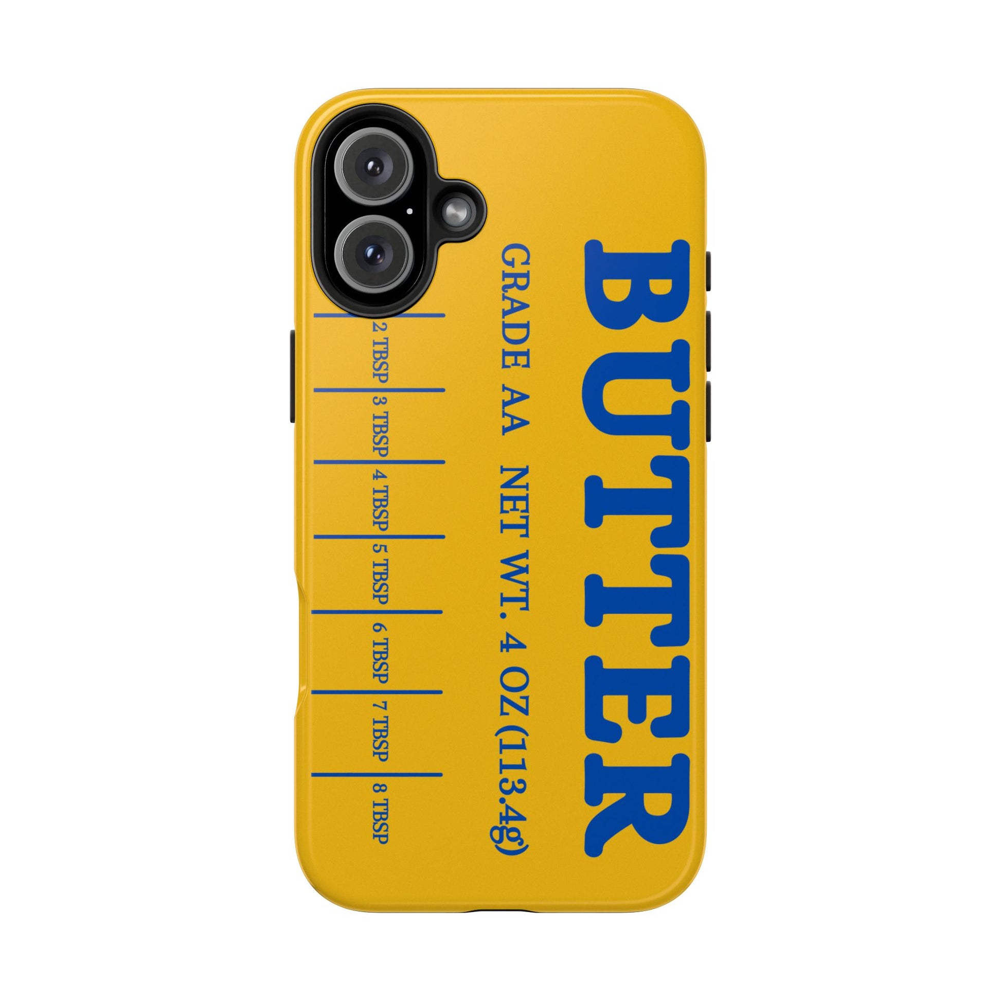 Butter Yellow Tough Phone Cases, Funny iPhone 16 Cover, Protective Case Gift for Techies, Yellow Phone Accessories, Unique Gift for Phone