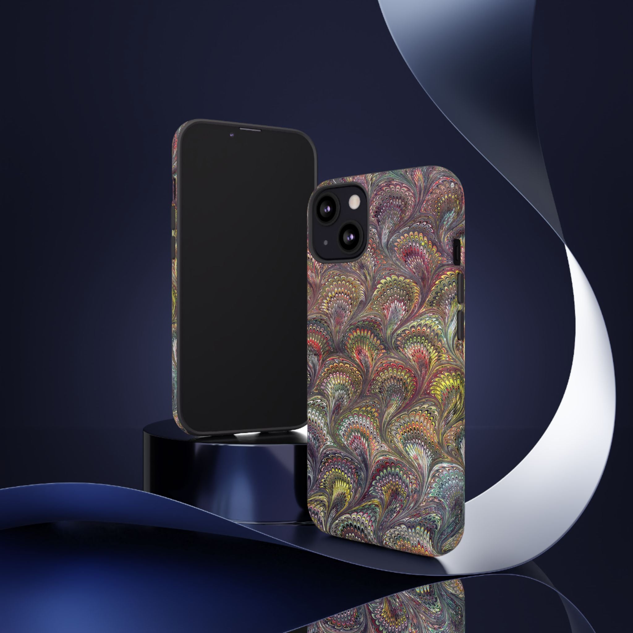 Vintage Marbled Tough Phone Case — Multi-Color iPhone & Android Protection