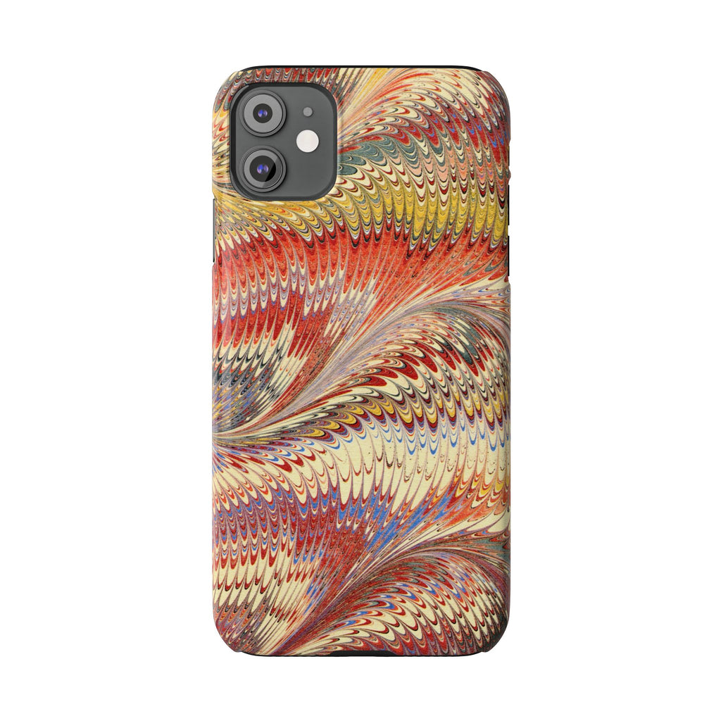 Marbled Design, Italy Feather Phone Case, Multi-Color, iPHONE16 Phone Cases and all sizes