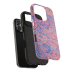 Dusty Pink + Blue Vintage Peacock Marbled Tough Phone Case - Dual Layer