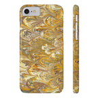 Golden Yellow Italian Marbled Designed, Slim Phone Cases, Case-Mate