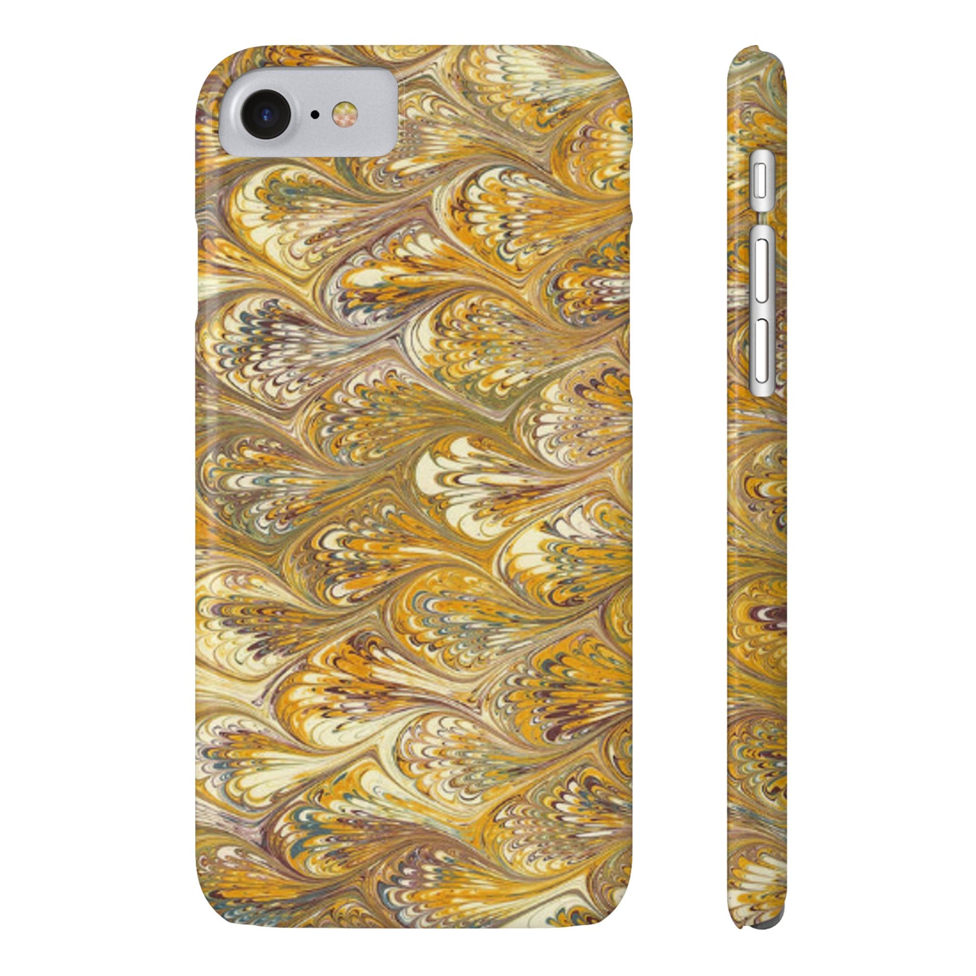 Golden Yellow Italian Marbled Designed, Slim Phone Cases, Case-Mate