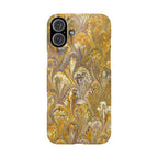 Golden Yelllow Hand-Marbled Florentine Italian Phone Case for iPhone 17 and all sizes