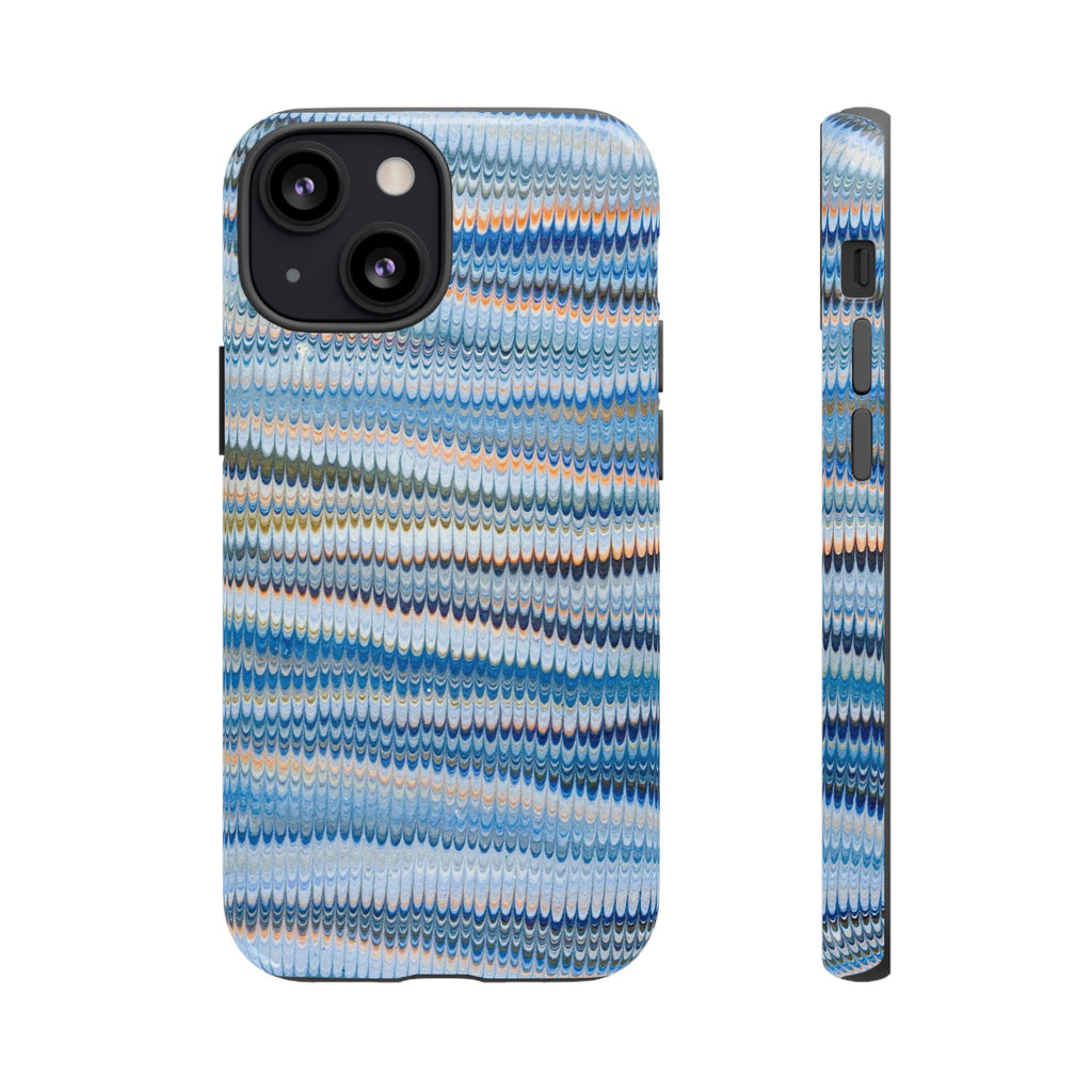 Blue Marbled Phone Cases iPhone 16 + Samsung + Apple + Google - all models, Vintage Marbled Design - Tough Cases