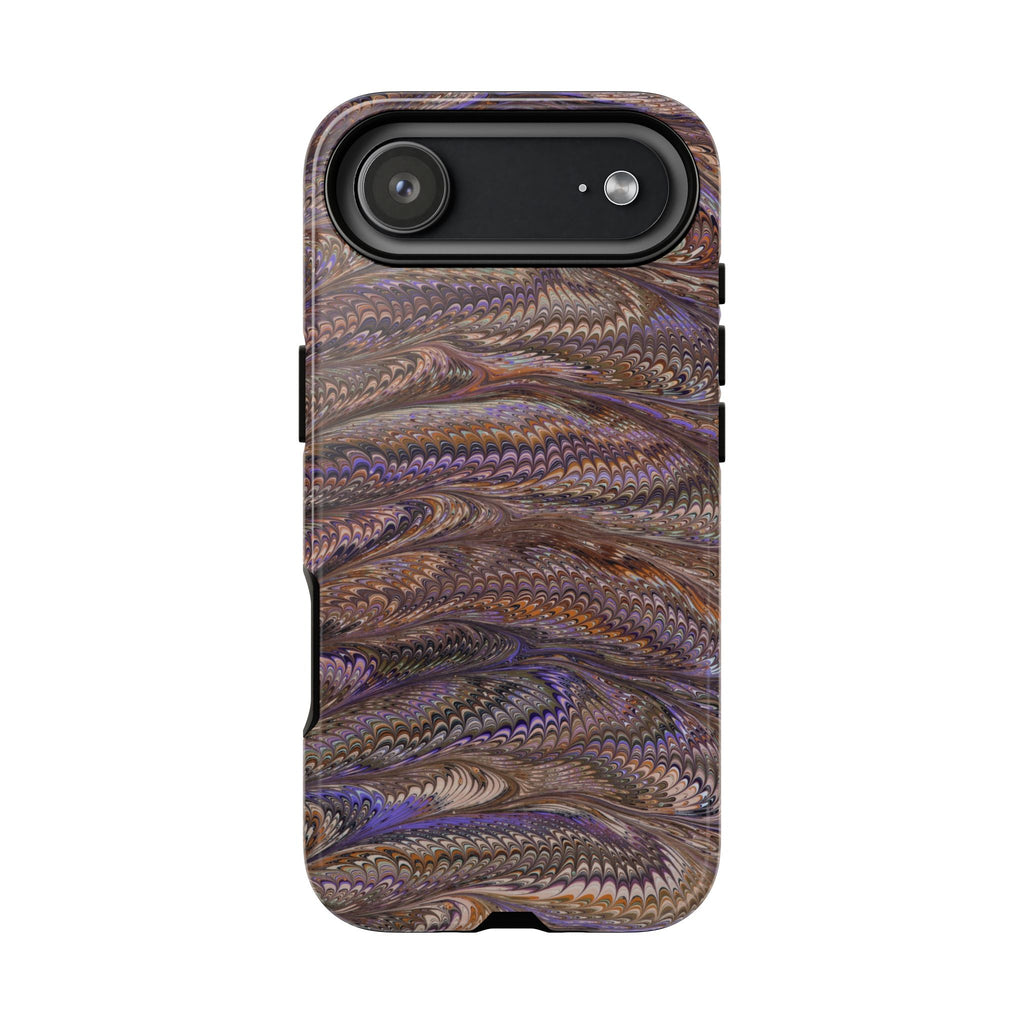Lavender + Brown Italian Marble Design - Dual Layer Tough Phone Cases