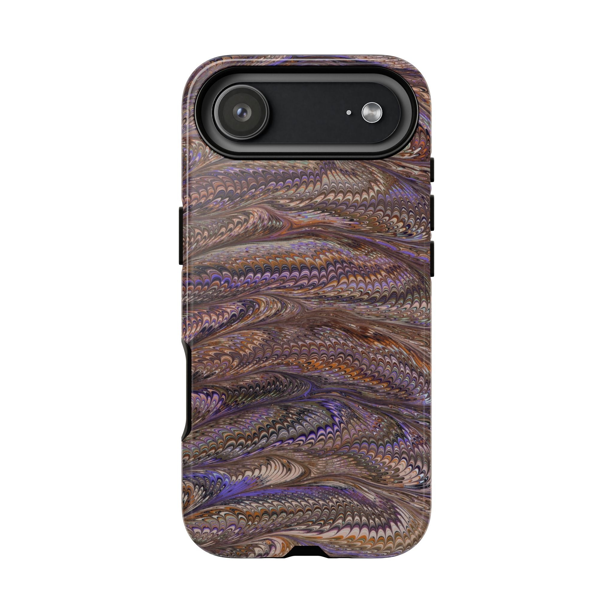 Lavender + Brown Italian Marble Design - Dual Layer Tough Phone Cases
