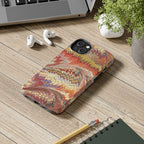 Marbled Swirl Tough Phone Case - Red Rust Orange Fall Colors, Heavy Duty Case. Alternative: Protective Phone Cover, Durable Smartphone Case,