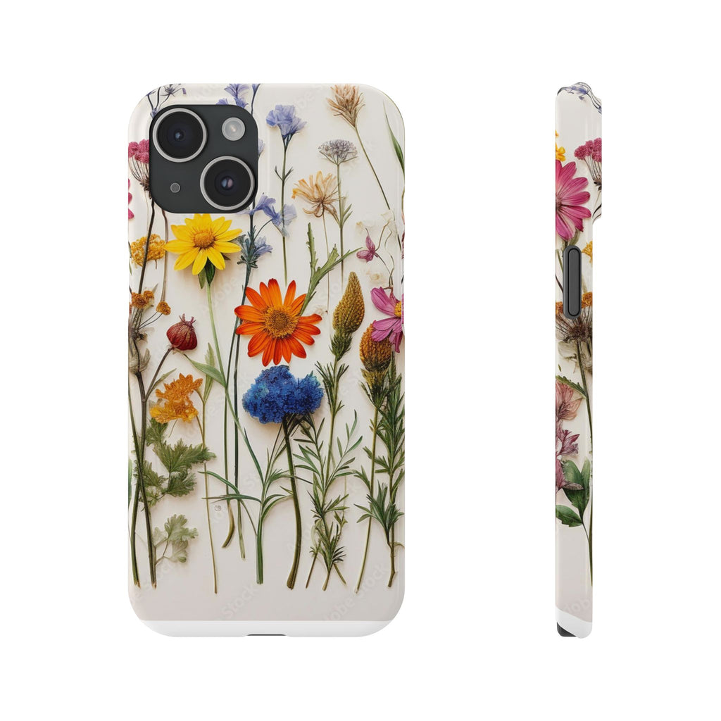 Floral Phone Cases, Slim Protective Cover, Pressed Flowers Design, iPhone 17 Case, Botanical Phone Accessories, Floral Theme Phone Case