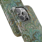 Green Feather Marbled Swirl Phone Case - Single Layer Slim Case
