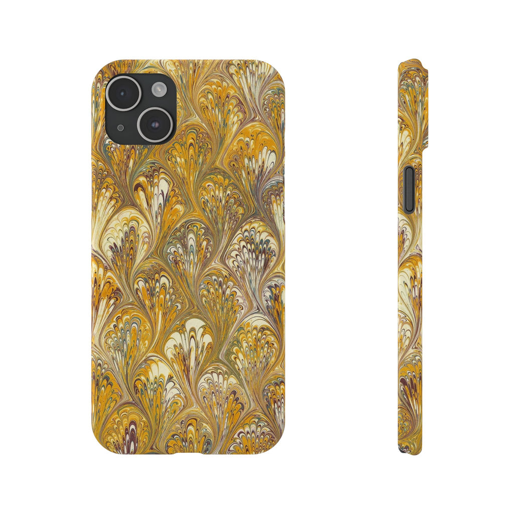 Golden Yellow Italian Marbled Designed Phone Cases