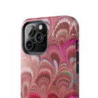 Pink Peacock Marble Italian Tough Phone Case — Durable Marbled Phone Case
