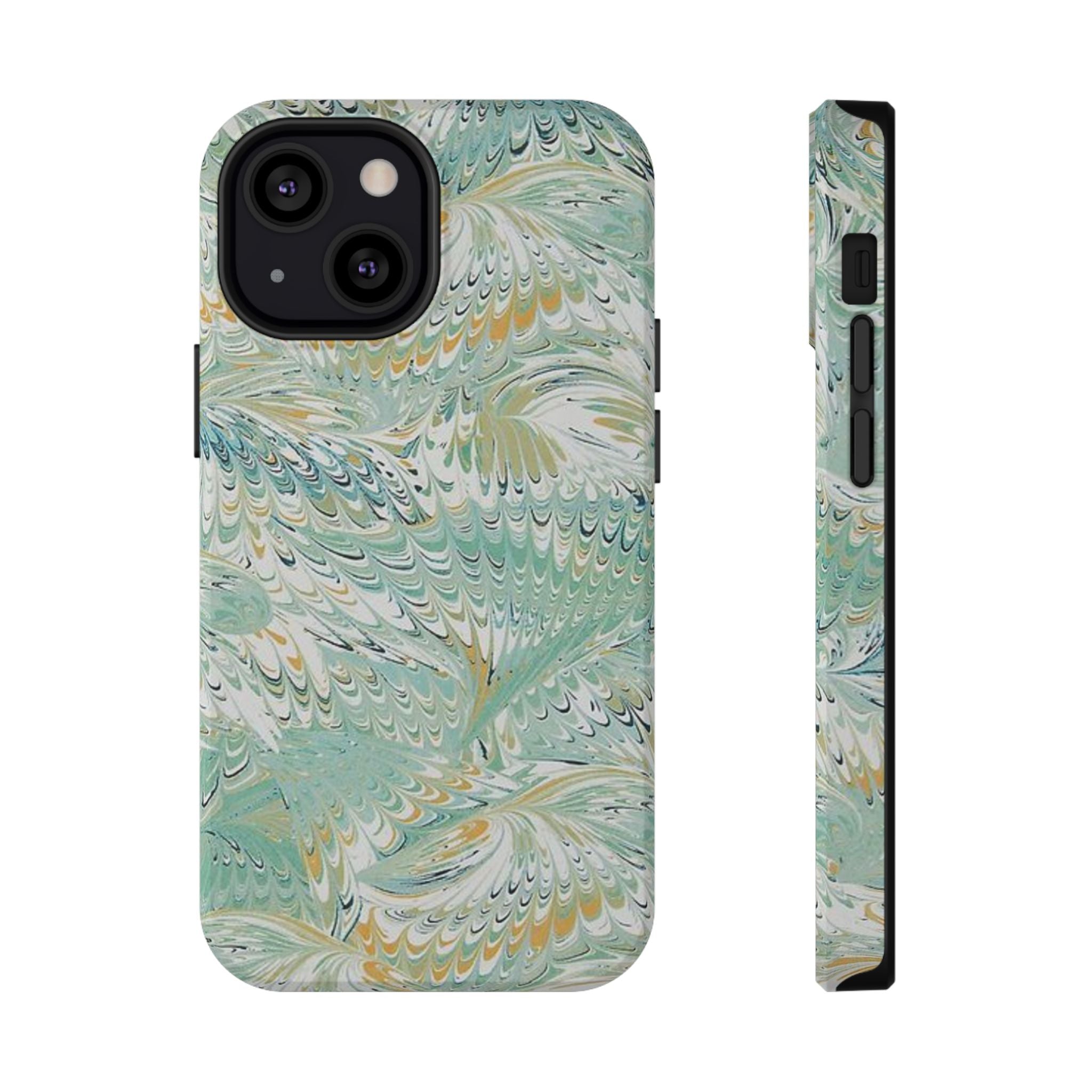 Mint Green Marbled Swirl Phone Case - Dual Layer