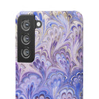 Marbled Feather Lavender + Purple Swirl - Single Layer Slim Phone Case