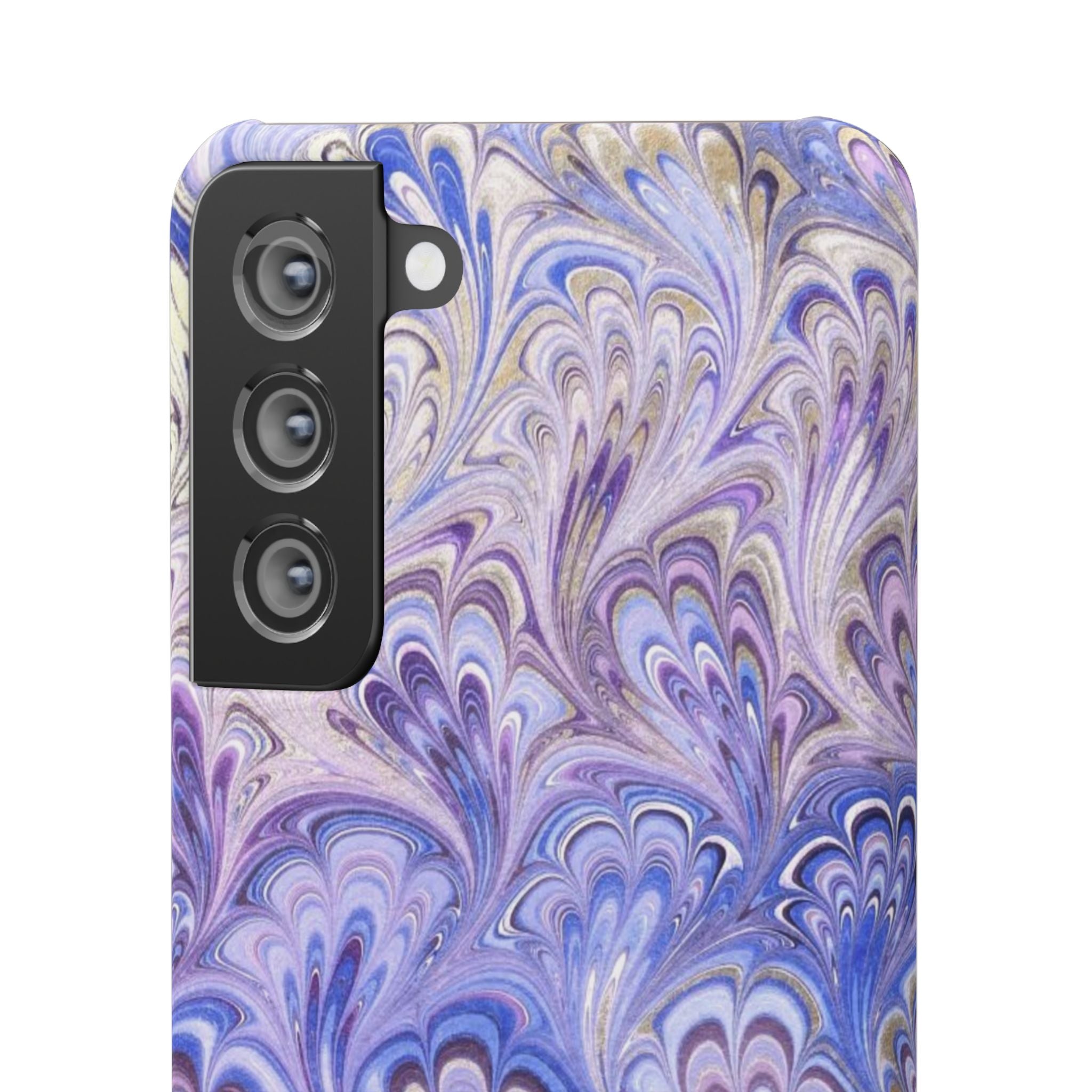 Marbled Feather Lavender + Purple Swirl - Single Layer Slim Phone Case