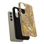 Golden Yellow Marbled Italian Phone Case - Dual Layer - Matte or Glossy
