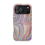 Pink and Lavender Pastel Italian Vintage Feathered Design Dual Layer Durable Phone Case