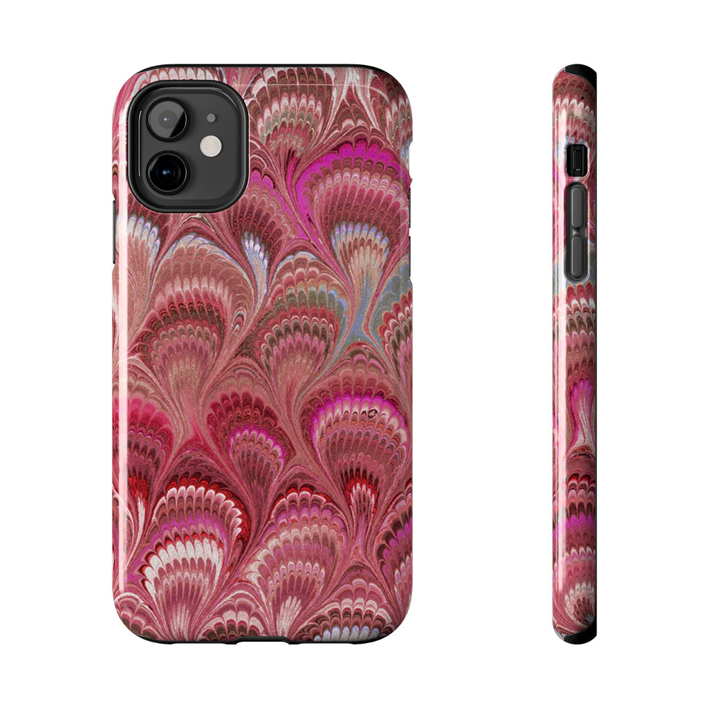 Pretty in Pink - Peacock Marble Italian Tough Phone Case — Durable Marbled Phone Case
