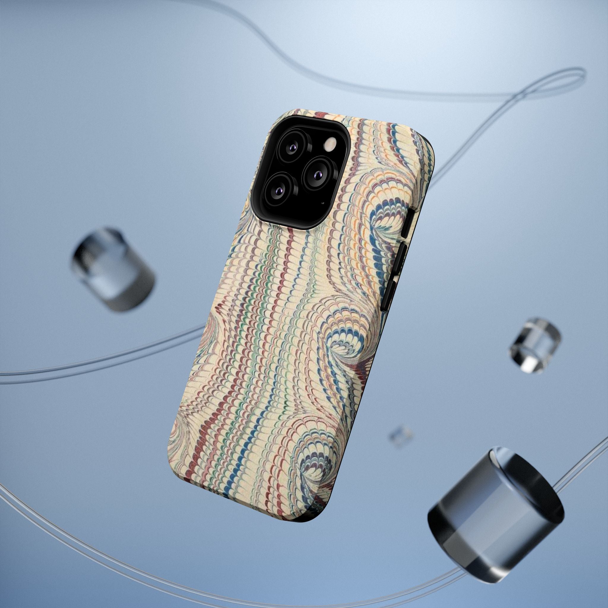 Italian Beige & Blue Marble Phone Case — Impact-Resistant Durable Case for Apple & Samsung