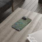 Deep Green Peacock Italian Marbled Design, Italy Feather Phone Case