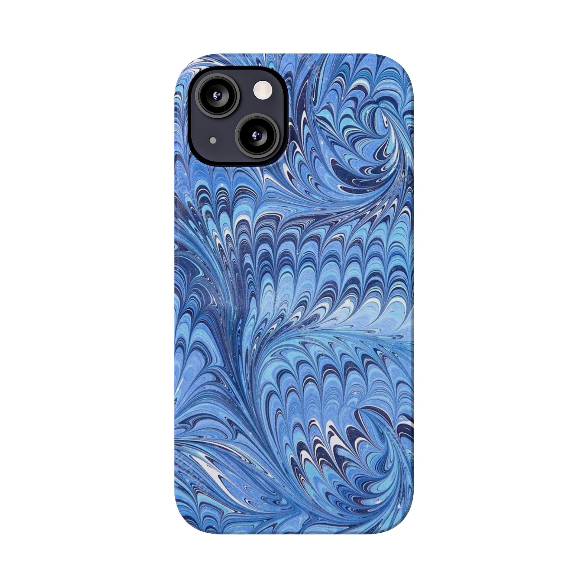 Blue Italian Marbled Design, Green and Blue Pallet, Slim Phone Case