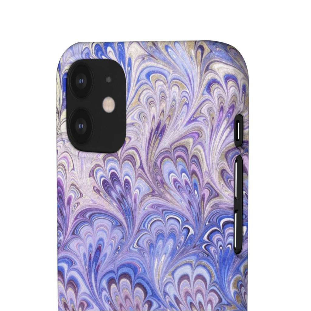 Marbled Feather Lavender + Purple Swirl - Single Layer Slim Phone Case