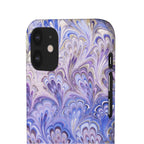 Marbled Feather Lavender + Purple Swirl - Single Layer Slim Phone Case